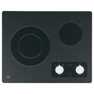 GE 21 in. Smooth Surface Electric Cooktop in White with 2 Elements JP256WMWW