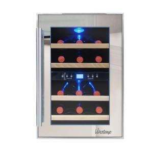 Vinotemp 19.75 in. 12 Bottle Dual Zone Thermoelectric Mirrored Wine Cooler VT 12TSP 2Z