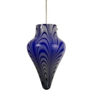 Checkolite Art Glass 1 Light Hanging Blue Swirl Teardrop Pendant 25319 71