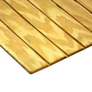 19/32 in. x 4 ft. x 8 ft. T1 11 4 in. On Center Pressure Treated Plywood 105595 