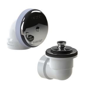 Watco 601 Series Sch. 40 PVC Bath Waste Half Kit with Push Pull Bathtub Stopper in Chrome Plated 601 PP PVC CP