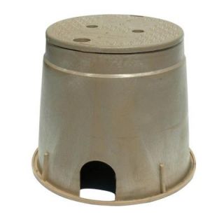 NDS 10 in. Round Valve Box with Overlapping ICV Cover in Sand 111BC SAND