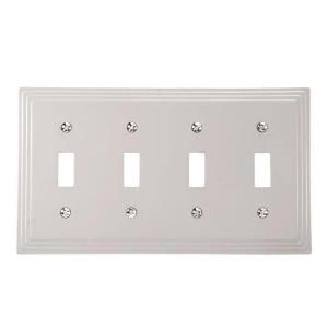 Amerelle Steps 4 Toggle Wall Plate   Nickel 84T4N
