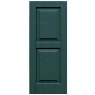 Winworks Wood Composite 15 in. x 37 in. Raised Panel Shutters Pair #633 Forest Green 51537633