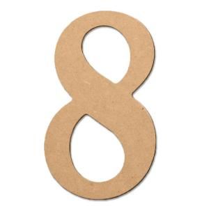 Design Craft MIllworks 8 in. MDF Wavy Wood Number (8) 47322