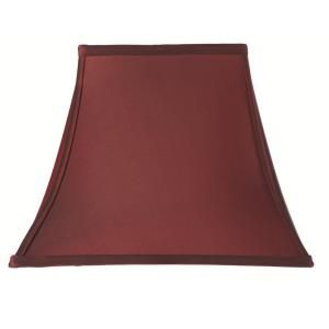 Home Decorators Collection Rectangular Bell 12 in. H x 16 in. W Medium Red Silk Shade 1336805110