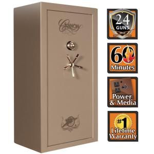 Cannon 24 Gun 60 in. H x 30 in. W x 24 in. D Hammertone Beige Electronic Lock Deluxe Fire Safe with Brass Finish CA23 H3FDB 13