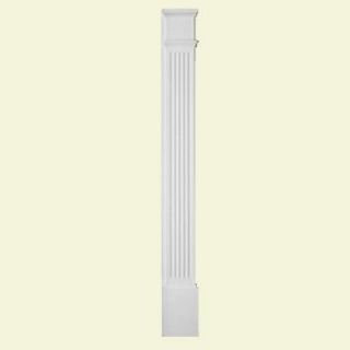 Fypon 90 in. x 9 in. x 1 5/16 in. Pilaster Fluted Economy Moulded Plinth Smooth PIL9X90E