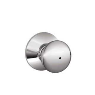 Schlage Plymouth Bright Chrome Bed and Bath Knob F40 PLY 625