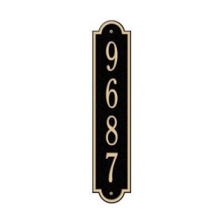 Whitehall Products Rectangular Black/Gold Richmond Standard Wall One Line Vertical Address Plaque 3007BG