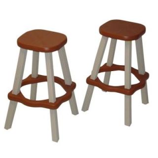 Leisure Accents 26 in. Redwood Resin Patio High Bar Stools (Set of 2) LABS26 R