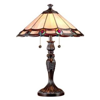 Dale Tiffany Aldridge 22 in. Antique Bronze Art Glass Table Lamp TT101081J