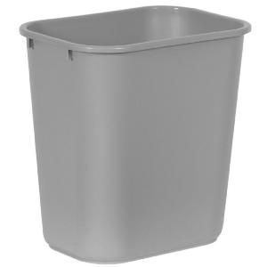 Rubbermaid Commercial Products 7 gal. Deskside Waste Basket FG295600 GRAY