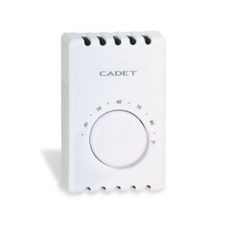 Cadet Single Pole 22 Amp 120/240 Volt Wall Mount Mechanical Non Programmable Thermostat White T410A W