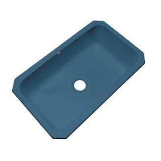 Thermocast Manhattan Undermount Acrylic 33x19.5x9 in. 0 Hole Single Bowl Kitchen Sink in Rhapsody Blue 48021 UM