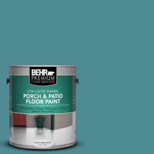 BEHR Premium 1 Gal. #PFC 49 Heritage Teal Low Lustre Porch and Patio Floor Paint 630001