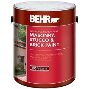 BEHR 1 gal. Deep Base Flat Masonry, Stucco and Brick Interior/Exterior Paint 27201