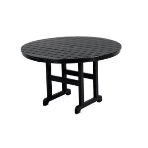 POLYWOOD La Casa Cafe Black 48 in. Round Patio Dining Table RT248BL
