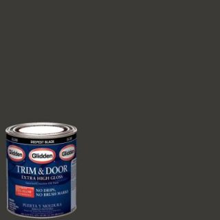 Glidden Trim and Door 1 Qt. Deepest Black Gloss Interior/Exterior Oil Paint GL  301  04
