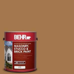 BEHR Premium 1 gal. #MS 38 Honey Amber Satin Interior/Exterior Masonry, Stucco and Brick Paint 28201
