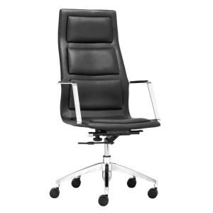 ZUO Luminary Black Leatherette High Back Office Chair 206180