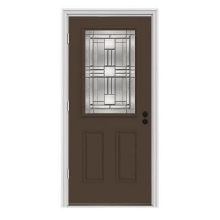 JELD WEN Cordova 1/2 Lite Painted Steel Entry Door with Brickmold THDJW186800201