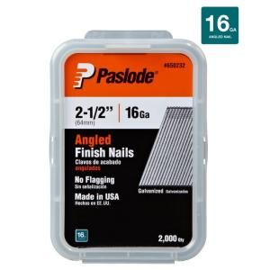 Paslode 2 1/2 in. x 16 Gauge Galvanized Angled Finish Nails (2,000 Pack) 650232