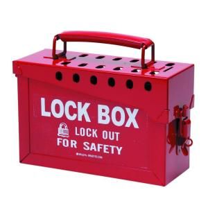 Brady Portable Metal Lock Box in Red 65699
