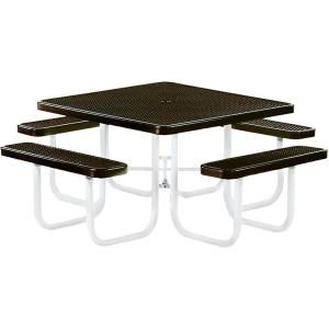 Tradewinds Park 46 in. Brown Commercial Square Picnic Table HD D041GS BR