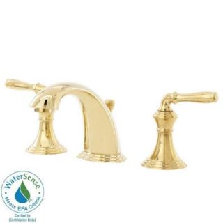 KOHLER Devonshire 8 in. Widespread 2 Handle Low Arc Bathroom Faucet in Vibrant Polished Brass K 394 4 PB