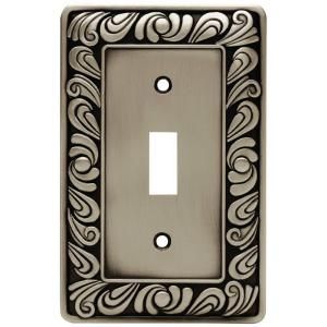 Liberty Paisley 1 Gang Switch Wall Plate   Brushed Satin Pewter 64048