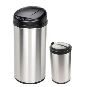 Nine Stars 10.6 gal. and 3 gal. Auto Open Infrared Trash Can Combo Pack DZT 12 18 40 8 C