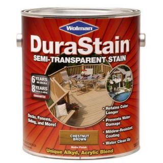 Wolman 1 gal. DuraStain Natural Chesnut Brown Semi Transparent Exterior Wood and Deck Stain (4 Pack) 252578