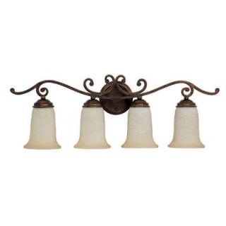 Filament Design 4 Light Burnished Bronze Vanity with Mist Scavo Glass Shade CLI CPT203395953