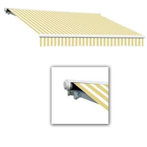 AWNTECH 20 ft. Galveston Semi Cassette Manual Retractable Awning (120 in. Projection) in Yellow/White SCM20 371 YW