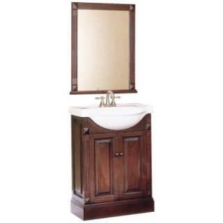 Foremost Salerno 24 in. Vanity in Espresso with White Vanity Top and Matching Mirror HDV22