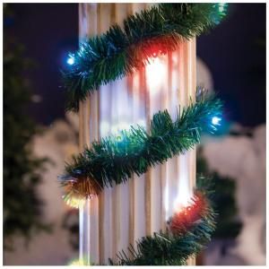 18 ft. Lighted Pine Garland with Multi Color 35 Light Micro Mini Twinkling 74 451 00