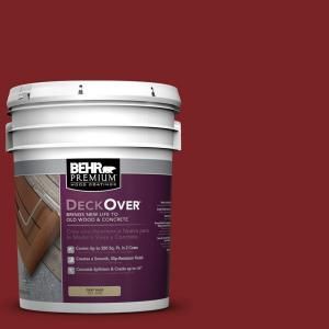 BEHR Premium DeckOver 5 gal. #SC 112 Barn Red Wood and Concrete Paint 500005