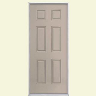 Masonite 6 Panel Painted Smooth Fiberglass Entry Door with No Brickmold 31398