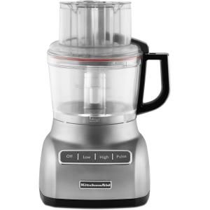 KitchenAid ExactSlice System 9 Cup Food Processor with 3 Cup Mini Bowl in Contour Silver KFP0922CU