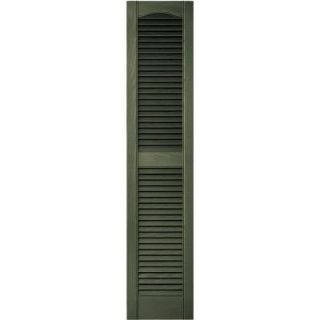 Builders Edge 12 in. x 55 in. Louvered Vinyl Exterior Shutters Pair in #282 Colonial Green 010120055282