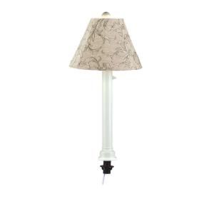Patio Living Concepts Catalina 16 in. Outdoor White Umbrella Table Lamp with Bessmer Shade 28771