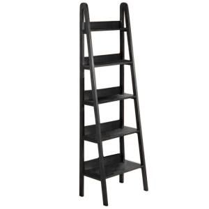 Home Decorators Collection Torrence 18 in. W Black 5 Shelf Ladder Bookshelf 2853700210