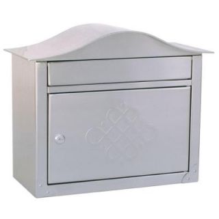 Architectural Mailboxes Peninsula Satin Nickel with Eternity Embossing Wall Mount Mailbox 2402SNE