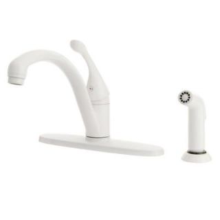 Delta Collins Single Handle Side Sprayer Kitchen Faucet in White 440 WH DST