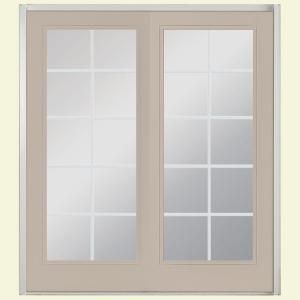 Masonite 72 in. x 80 in. Canyon View Prehung Right Hand Inswing 10 Lite Steel Patio Door with No Brickmold 32937