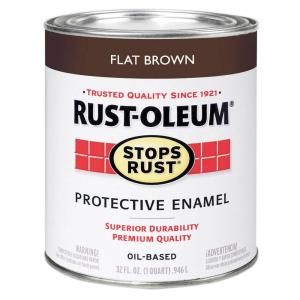 Rust Oleum Stops Rust 1 qt. Flat Brown Protective Enamel Paint 239083