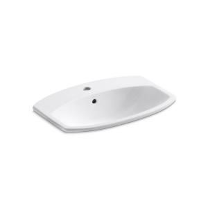 KOHLER Cimarron Self Rimming Bathroom Sink in White K 2351 1 0