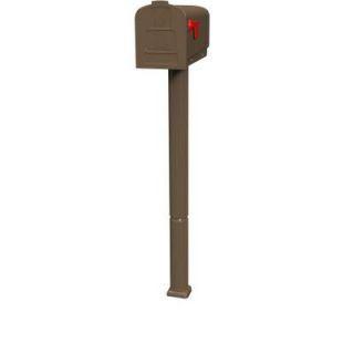 Gibraltar Mailboxes Plastic Mailbox and Post Combo in Mocha NC000M01