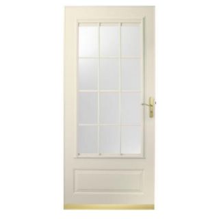 400 Series 36 in. Almond Aluminum Colonial Self Storing Storm Door with Brass Hardware E4CSS 36AL